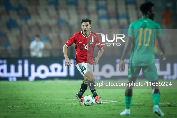 Hamdy Fathy of Egypt plays during the Africa Cup of Nations Qualifiers 2025, match number 61, between Egypt and Mauritania at Cairo Internat...