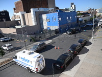 NYPD crime scene investigators are at the scene where a 27-year-old man, identified as Jose Galloway, is shot multiple times and killed in t...