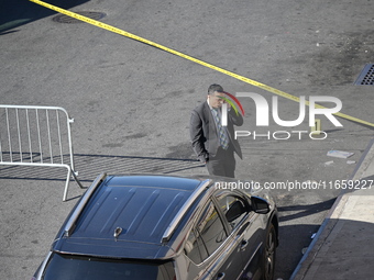 NYPD crime scene investigators are at the scene where a 27-year-old man, identified as Jose Galloway, is shot multiple times and killed in t...