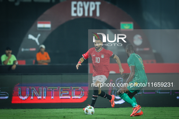 Mohamed Salah of Egypt battles for possession with Abeid Aly of Mauritania during the Africa Cup of Nations Qualifiers 2025 match number 61...