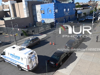 NYPD crime scene investigators are at the scene where a 27-year-old man, identified as Jose Galloway, is shot multiple times and killed in t...