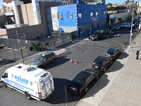 NYPD crime scene investigators are at the scene where a 27-year-old man, identified as Jose Galloway, is shot multiple times and killed in t...