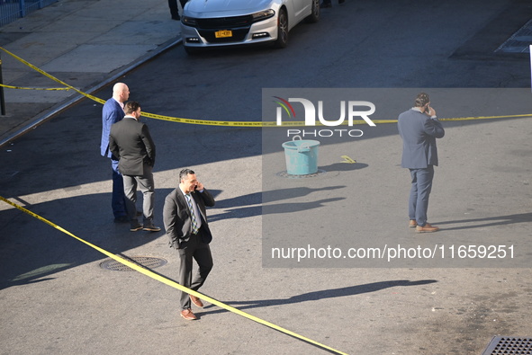 NYPD crime scene investigators are at the scene where a 27-year-old man, identified as Jose Galloway, is shot multiple times and killed in t...