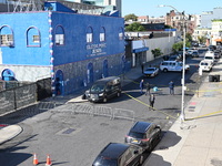 NYPD crime scene investigators are at the scene where a 27-year-old man, identified as Jose Galloway, is shot multiple times and killed in t...