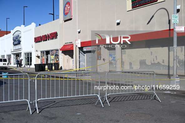 NYPD crime scene investigators are at the scene where a 27-year-old man, identified as Jose Galloway, is shot multiple times and killed in t...