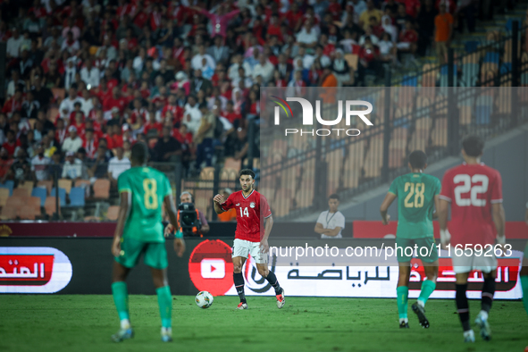 Hamdy Fathy of Egypt plays during the Africa Cup of Nations Qualifiers 2025, match number 61, between Egypt and Mauritania at Cairo Internat...