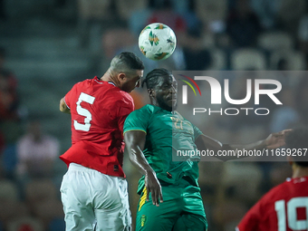 Ramy Rabiaa of Egypt battles for possession with Aboubakar Kamara of Mauritania during the Africa Cup of Nations Qualifiers 2025, match numb...