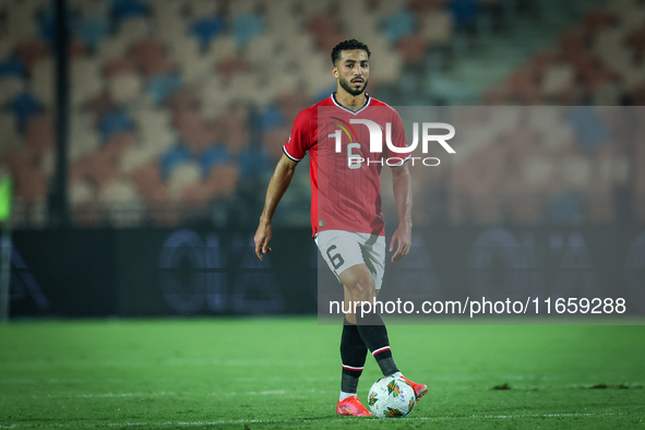 Mohamed Abdelmoneim of Egypt participates in the Africa Cup of Nations Qualifiers 2025, match number 61, between Egypt and Mauritania at Cai...