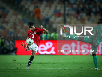 Ahmed Eid of Egypt battles for possession with Aboubakary Koita of Mauritania during the Africa Cup of Nations Qualifiers 2025, match number...