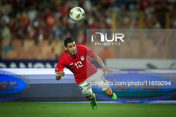 Mohamed Hamdy of Egypt participates in the Africa Cup of Nations Qualifiers 2025, match number 61, between Egypt and Mauritania at Cairo Int...