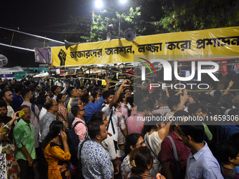 Citizens attend the Junior Doctors hunger strike to protest the rape and murder case of a medic in a government-run hospital in Kolkata, Ind...