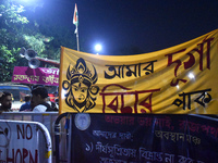 Citizens attend the Junior Doctors hunger strike to protest the rape and murder case of a medic in a government-run hospital in Kolkata, Ind...