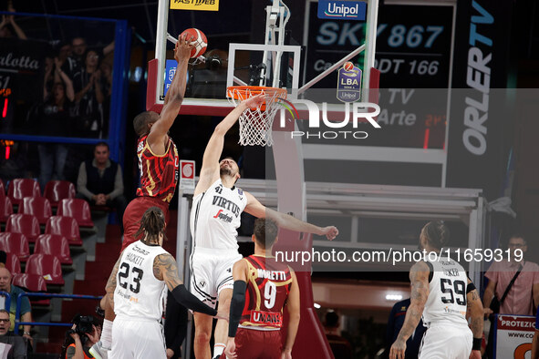 Umana Reyer's Mfiondo Kabangele plays against Virtus Bologna's Ante Zizic during the Italian LBA basketball championship match between Umana...