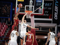 Umana Reyer's Mfiondo Kabangele plays against Virtus Bologna's Ante Zizic during the Italian LBA basketball championship match between Umana...