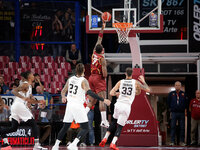 Aamir Simms of Umana Reyer participates in the Italian LBA basketball championship match between Umana Reyer Venezia and Virtus Segafredo Bo...