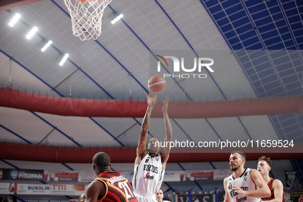 Will Clyburn of Virtus Bologna participates in the Italian LBA basketball championship match between Umana Reyer Venezia and Virtus Segafred...