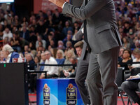 Virtus Bologna's head coach Luca Banchi is present during the Italian LBA basketball championship match between Umana Reyer Venezia and Virt...