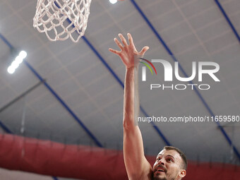 Ante Zizic of Virtus Bologna participates in the Italian LBA basketball championship match between Umana Reyer Venezia and Virtus Segafredo...