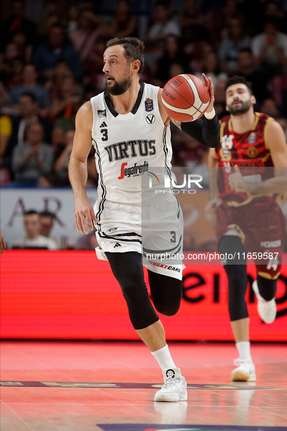 Marco Belinelli of Virtus Bologna participates in the Italian LBA basketball championship match between Umana Reyer Venezia and Virtus Segaf...