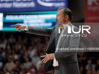 Virtus Bologna's head coach Luca Banchi is present during the Italian LBA basketball championship match between Umana Reyer Venezia and Virt...