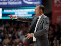 Virtus Bologna's head coach Luca Banchi is present during the Italian LBA basketball championship match between Umana Reyer Venezia and Virt...