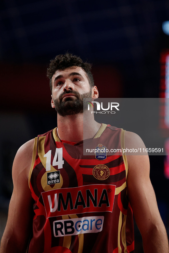 Umana Reyer's Giga Janelidze participates in the Italian LBA basketball championship match between Umana Reyer Venezia and Virtus Segafredo...