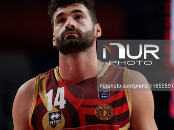 Umana Reyer's Giga Janelidze participates in the Italian LBA basketball championship match between Umana Reyer Venezia and Virtus Segafredo...