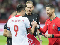 Robert Lewandowski , Cristiano Ronaldo  during UEFA Nations League match Poland vs Portugal in Warsaw Poland on 12 October 2024. (