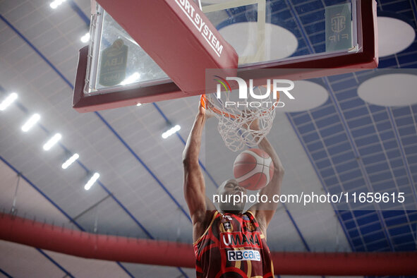 Mfiondo Kabangele of Umana Reyer participates in the Italian LBA basketball championship match between Umana Reyer Venezia and Virtus Segafr...