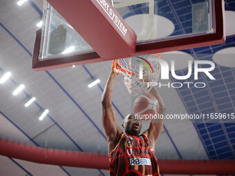 Mfiondo Kabangele of Umana Reyer participates in the Italian LBA basketball championship match between Umana Reyer Venezia and Virtus Segafr...