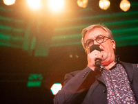 Hape Kerkeling, a German author, appears on the stage of the theater of Tanzbrunnen in Cologne, Germany, on October 12, 2024, during the lit...