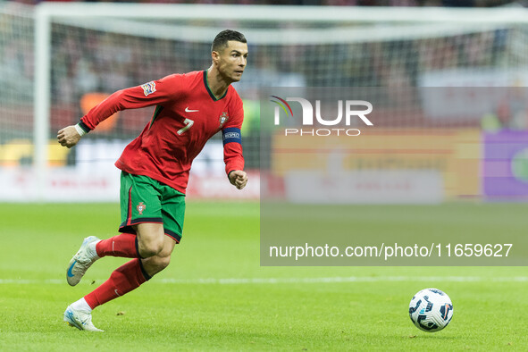 Cristiano Ronaldo  during UEFA Nations League match Poland vs Portugal in Warsaw Poland on 12 October 2024. 