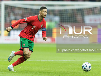 Cristiano Ronaldo  during UEFA Nations League match Poland vs Portugal in Warsaw Poland on 12 October 2024. (