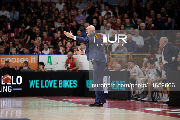 Umana Reyer's head coach Neven Spahija is present during the Italian LBA basketball championship match between Umana Reyer Venezia and Virtu...