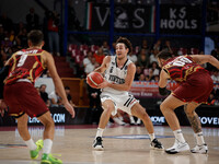 Alessandro Pajola of Virtus Bologna participates in the Italian LBA basketball championship match between Umana Reyer Venezia and Virtus Seg...