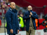 Michal Probierz is looking during the  UEFA Nations League 2024 League A Group A1 match between Poland and Portugal , at the PGE Narodowy in...