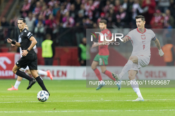 Robert Lewandowski  during UEFA Nations League match Poland vs Portugal in Warsaw Poland on 12 October 2024. 