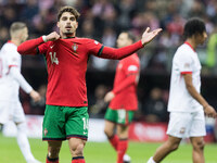 Pedro Neto  during UEFA Nations League match Poland vs Portugal in Warsaw Poland on 12 October 2024. (