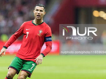 Cristiano Ronaldo  during UEFA Nations League match Poland vs Portugal in Warsaw Poland on 12 October 2024. (