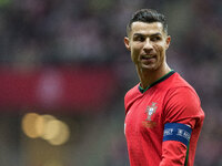 Cristiano Ronaldo  during UEFA Nations League match Poland vs Portugal in Warsaw Poland on 12 October 2024. (