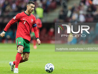 Cristiano Ronaldo  during UEFA Nations League match Poland vs Portugal in Warsaw Poland on 12 October 2024. (