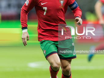 Cristiano Ronaldo  during UEFA Nations League match Poland vs Portugal in Warsaw Poland on 12 October 2024. (