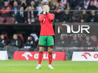 Cristiano Ronaldo  during UEFA Nations League match Poland vs Portugal in Warsaw Poland on 12 October 2024. (