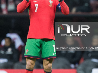 Cristiano Ronaldo  during UEFA Nations League match Poland vs Portugal in Warsaw Poland on 12 October 2024. (