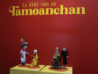 Skulls made of cardboard are seen at the exhibition ''The Other Life in Tamoanchan'' at the National Museum of Popular Cultures in Mexico Ci...