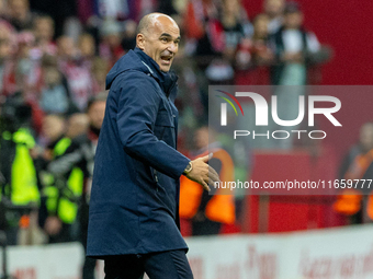 Roberto Martínez reacts during the  UEFA Nations League 2024 League A Group A1 match between Poland and Portugal , at the PGE Narodowy in Wa...