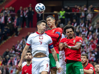 Robert Lewandowski, Cristiano Ronaldo and Renato Veiga are playing during the  UEFA Nations League 2024 League A Group A1 match between Pola...