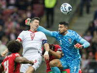 Robert Lewandowski , Diogo Costa  during UEFA Nations League match Poland vs Portugal in Warsaw Poland on 12 October 2024. (