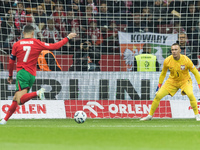 Cristiano Ronaldo , Lukasz Skorupski  during UEFA Nations League match Poland vs Portugal in Warsaw Poland on 12 October 2024. (