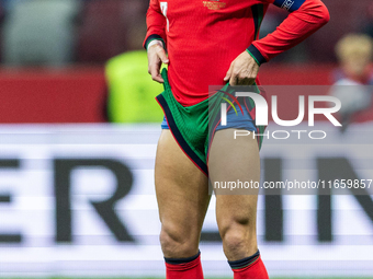 Cristiano Ronaldo is playing  during the  UEFA Nations League 2024 League A Group A1 match between Poland and Portugal , at the PGE Narodowy...